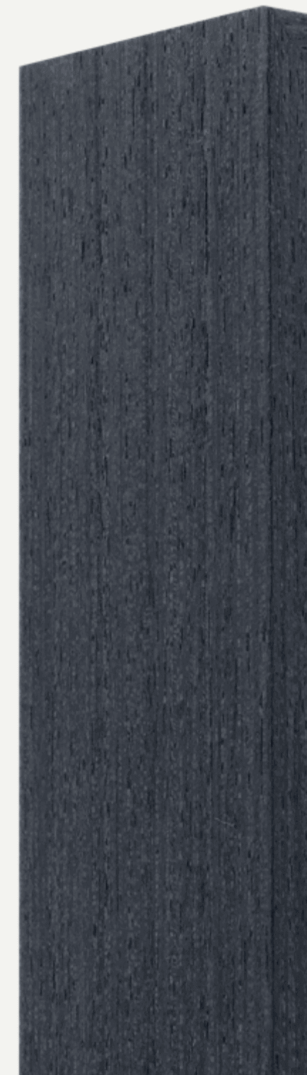 Dark wooden plank with a textured finish, ideal for construction or design projects.