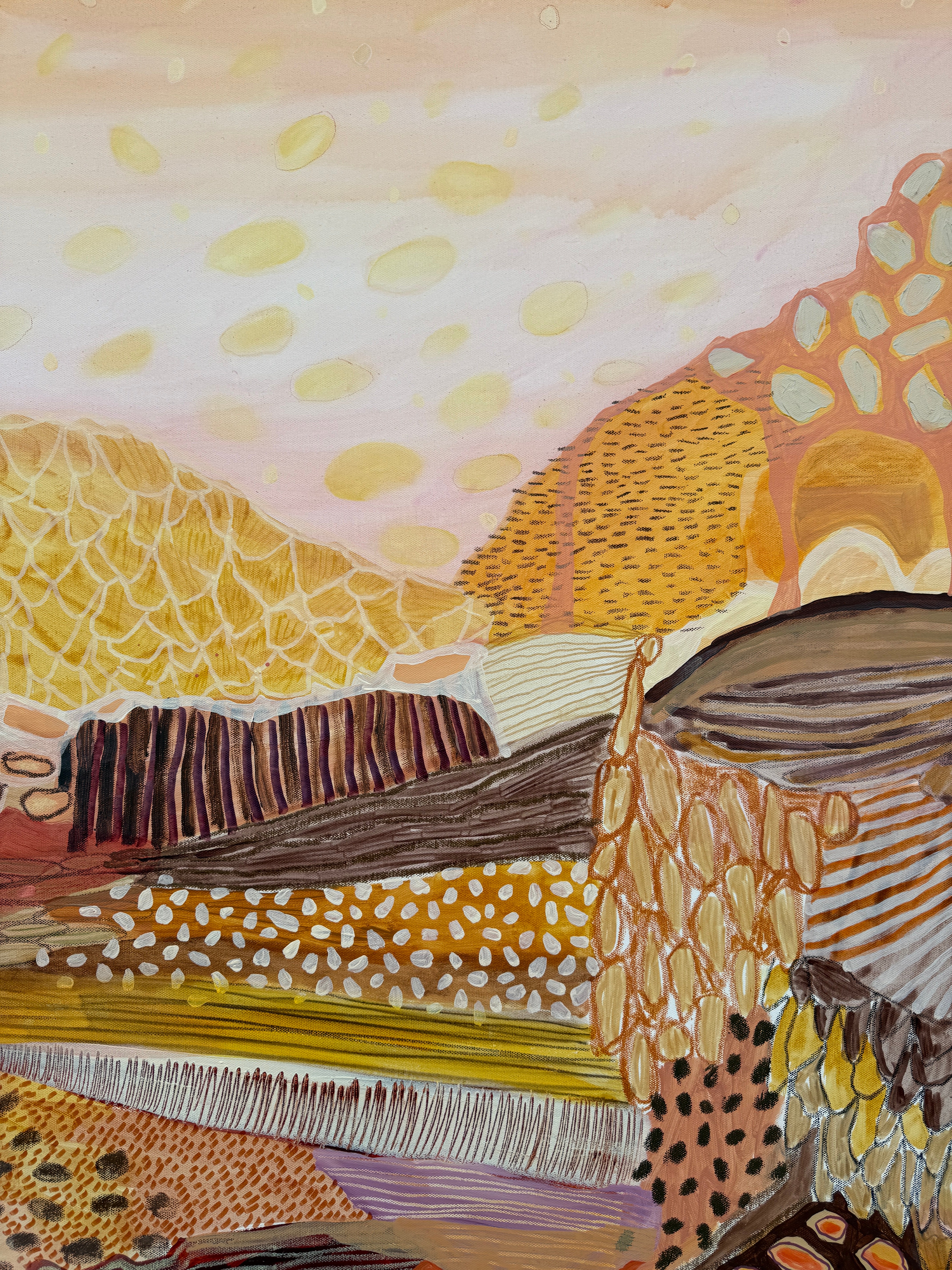 JWG Colourful abstract artwork with textured patterns and warm tones