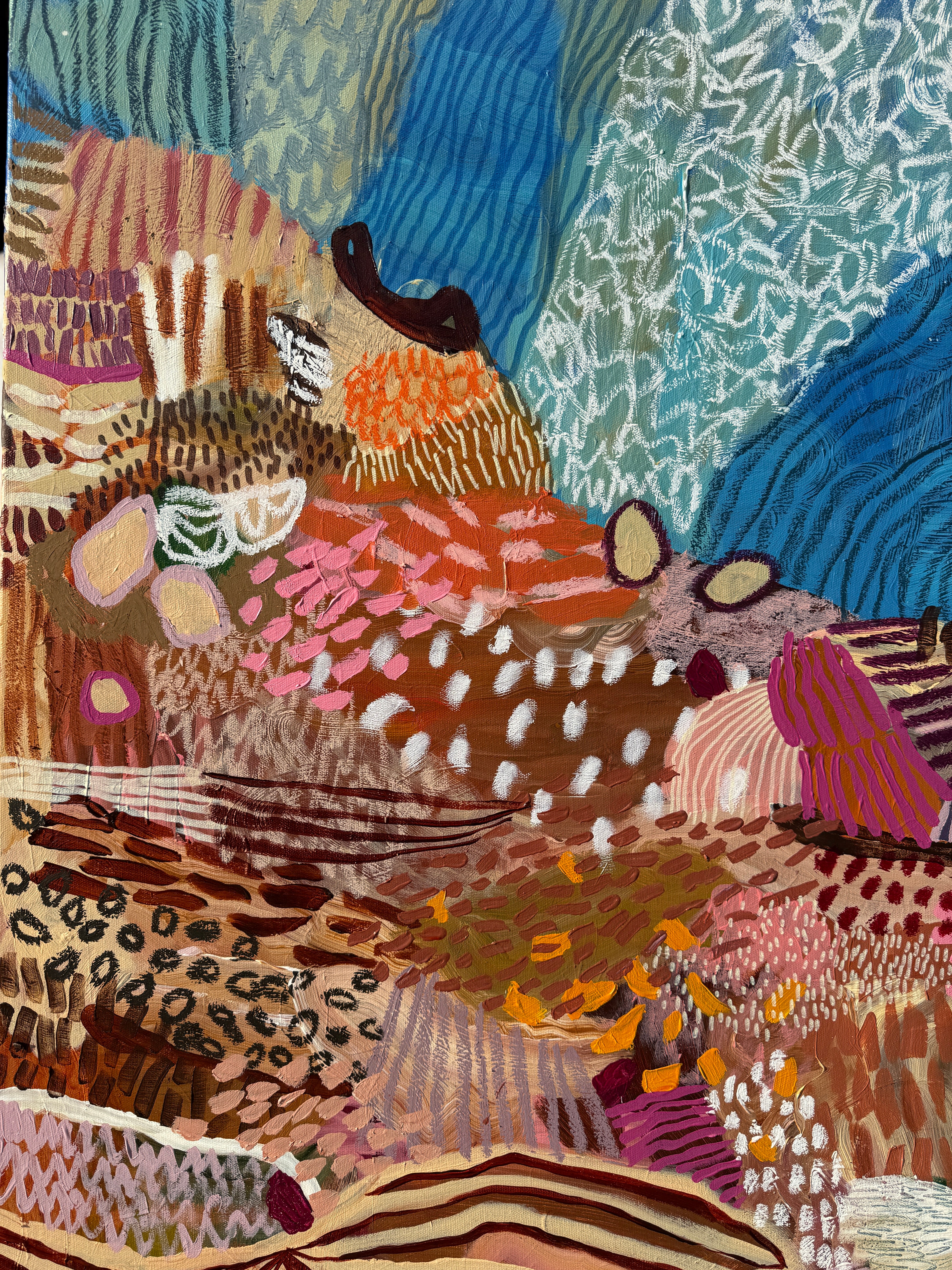 Colourful abstract artwork with various patterns and textures by JWG