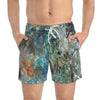 "Rainforest" - Art Board Shorts - Seam thread color automatically matched to design