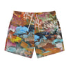 "Bark" - Art Board Shorts - Seam thread color automatically matched to design