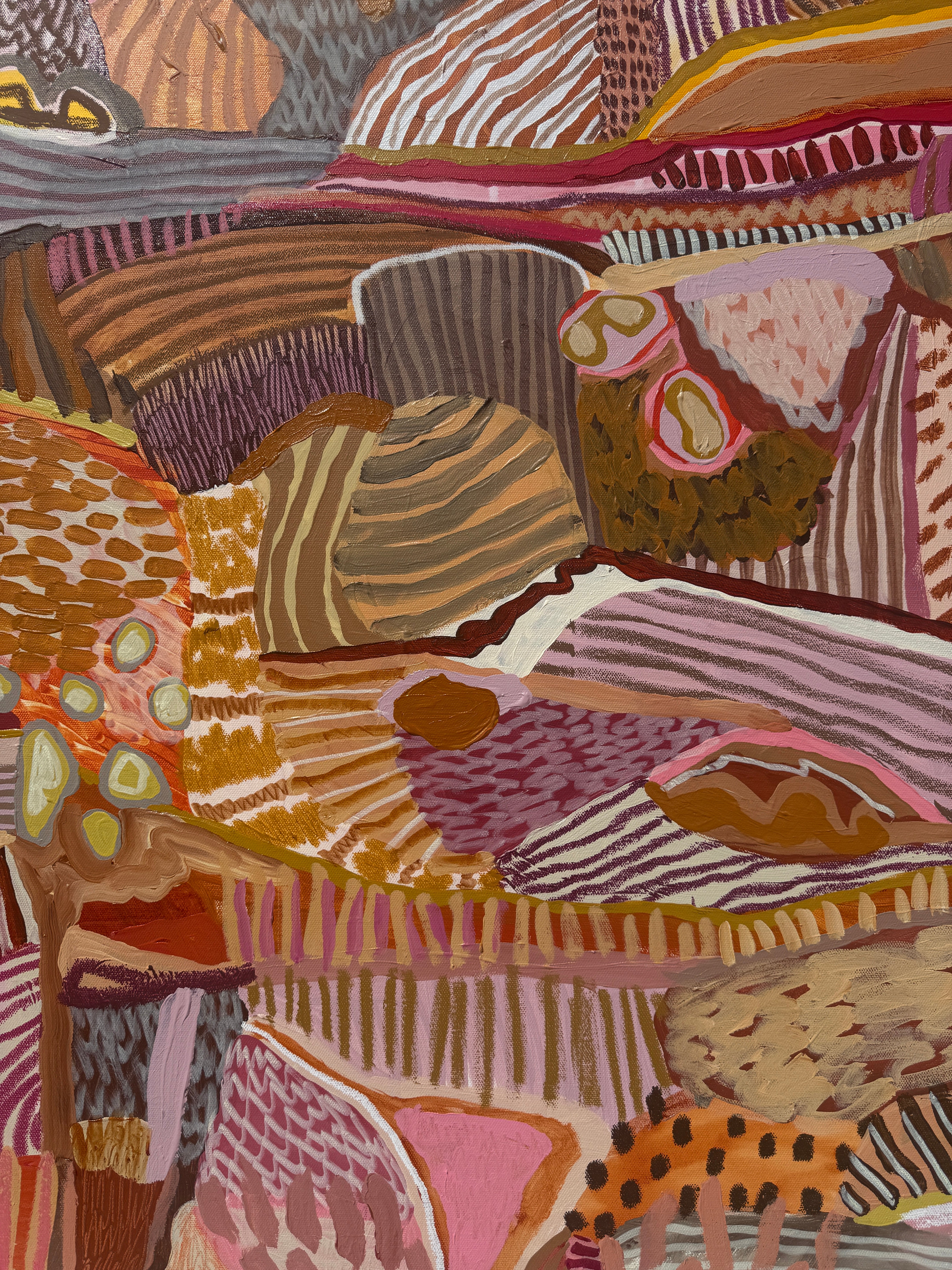 Abstract art with brown, pink, and beige colours by Jonathan W Gemmell