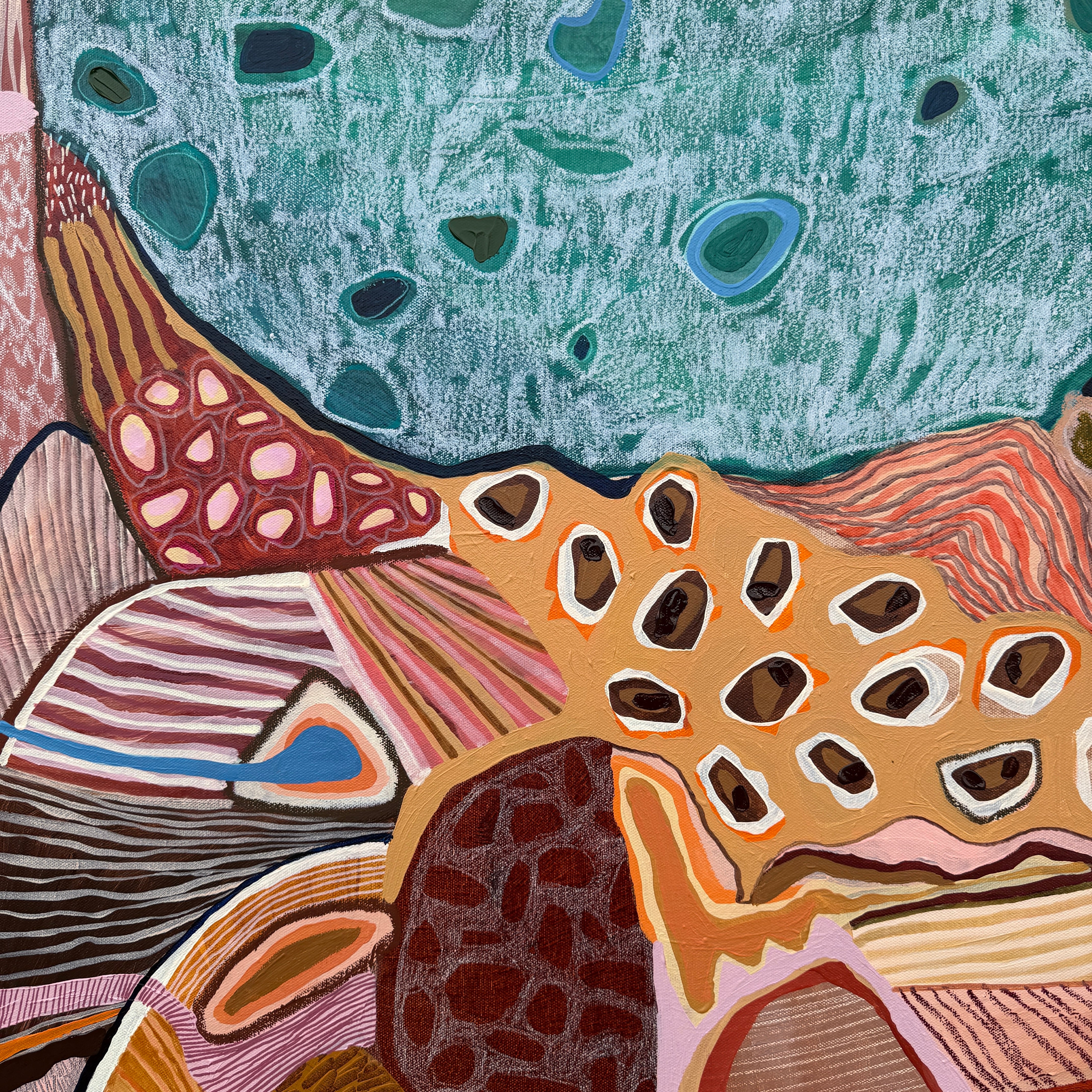 JWG Abstract artwork with colourful patterns and textures