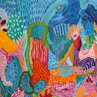 Colorful abstract artwork with various shapes and patterns