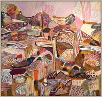 'Pink Sunset on the Valley' Original Artwork by Melbourne artist Jonathan Wyl Gemmell. artbymejwg