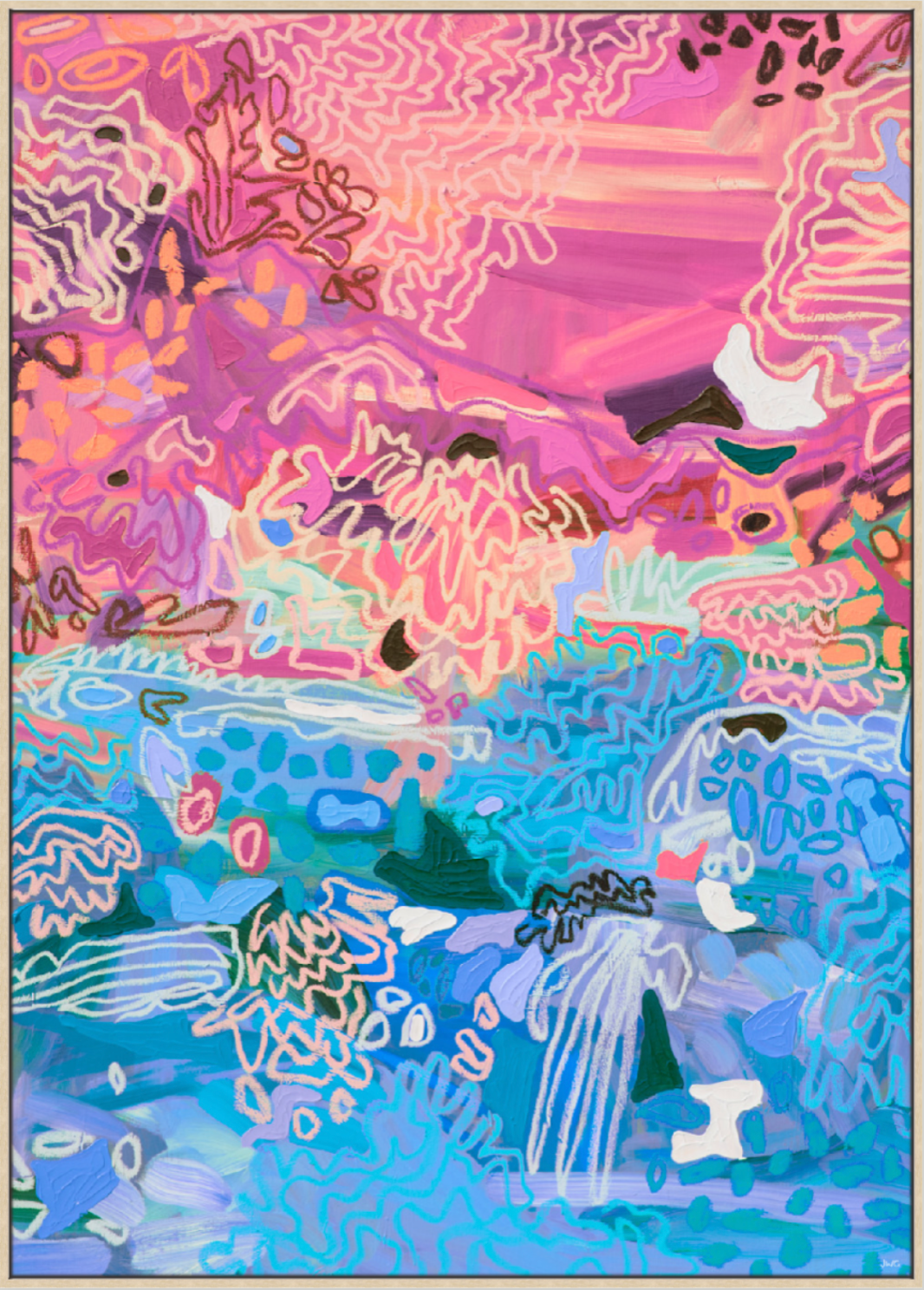 'Pink Lotus' - Canvas Print - 3 Sizes - 3 Frames