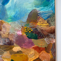 Abstract painting with a variety of colors and textures JWG