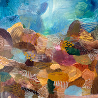 Abstract artwork with a mix of colors and textures JWG