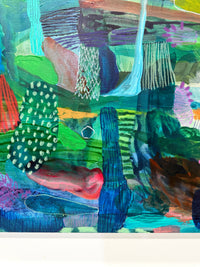 JWG Abstract artwork with colorful shapes and patterns