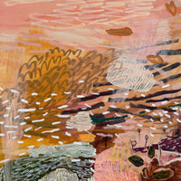 Abstract artwork with earthy tones and natural elements