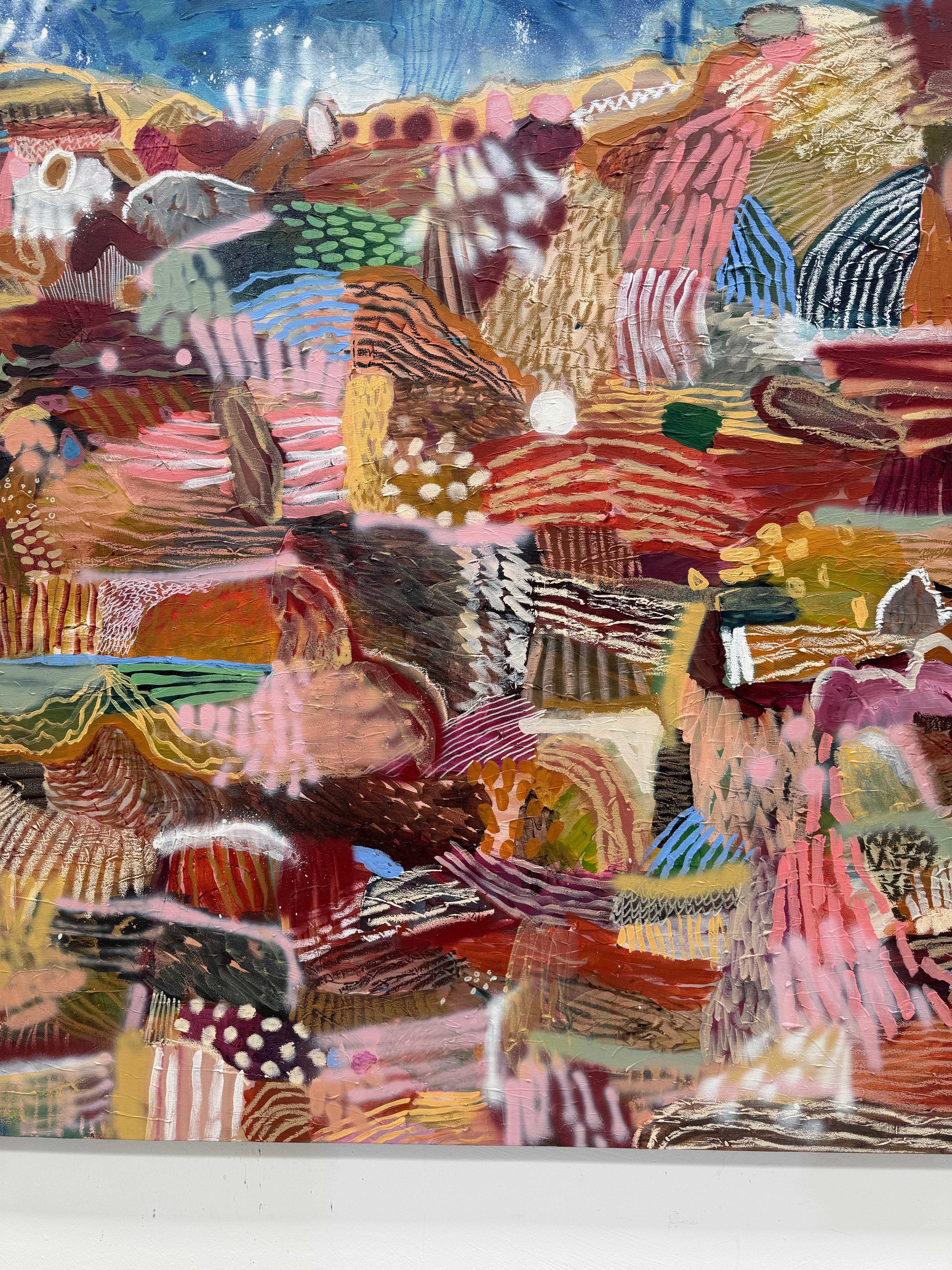 Abstract artwork with a mix of colours and patterns by JWG