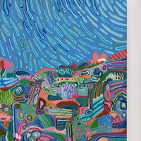 Abstract colorful artwork with a blue sky background The_Silents_Rains JWG