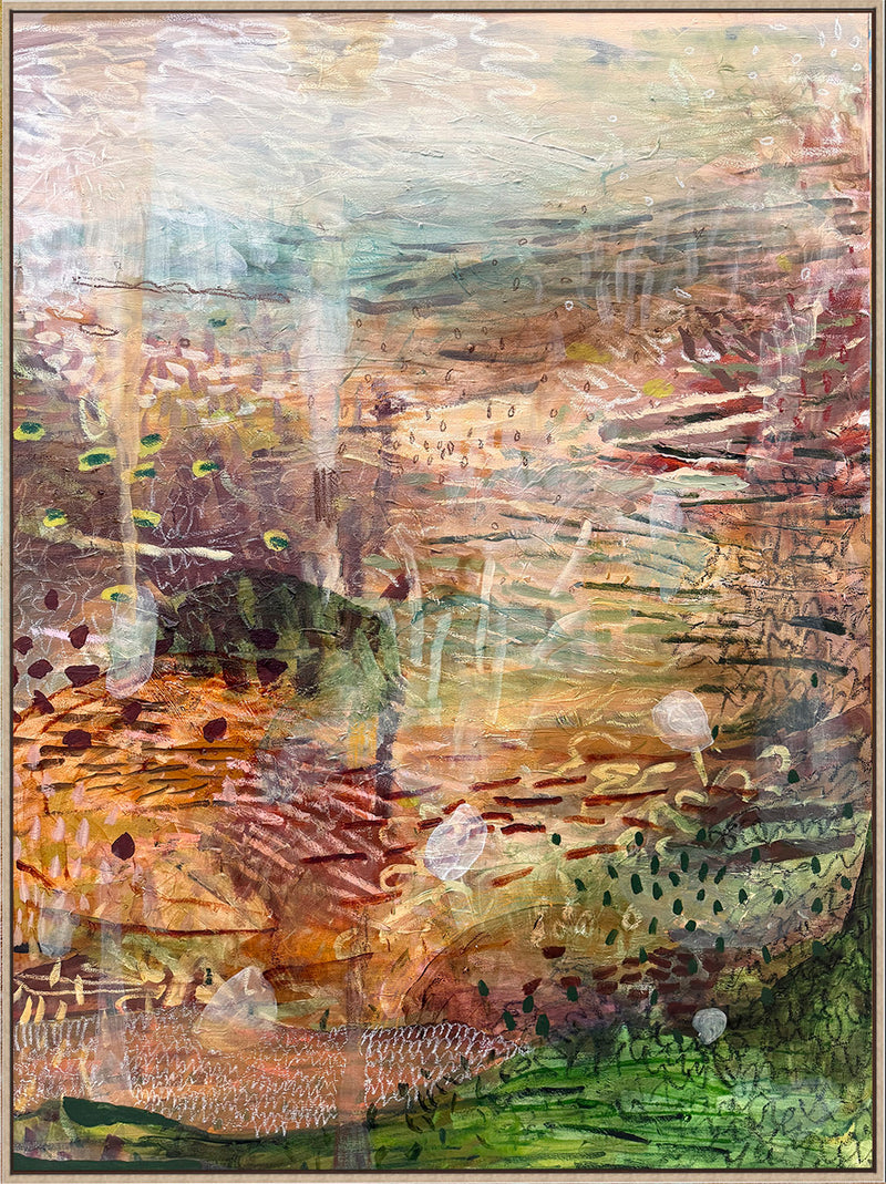 JWG Abstract painting with textured brushstrokes in earthy tones