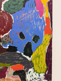 JWG Abstract artwork with a variety of colours and textures on a beige background