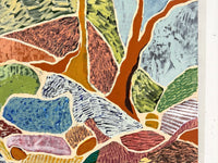 Colorful abstract pattern with various textures and colors