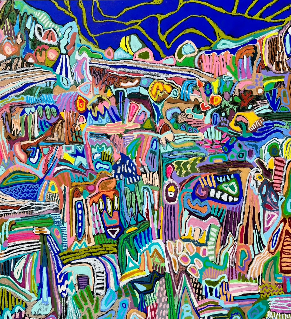 Artwork by JWG original artwork - 'Wild Horses Run' 175cm x 190cm