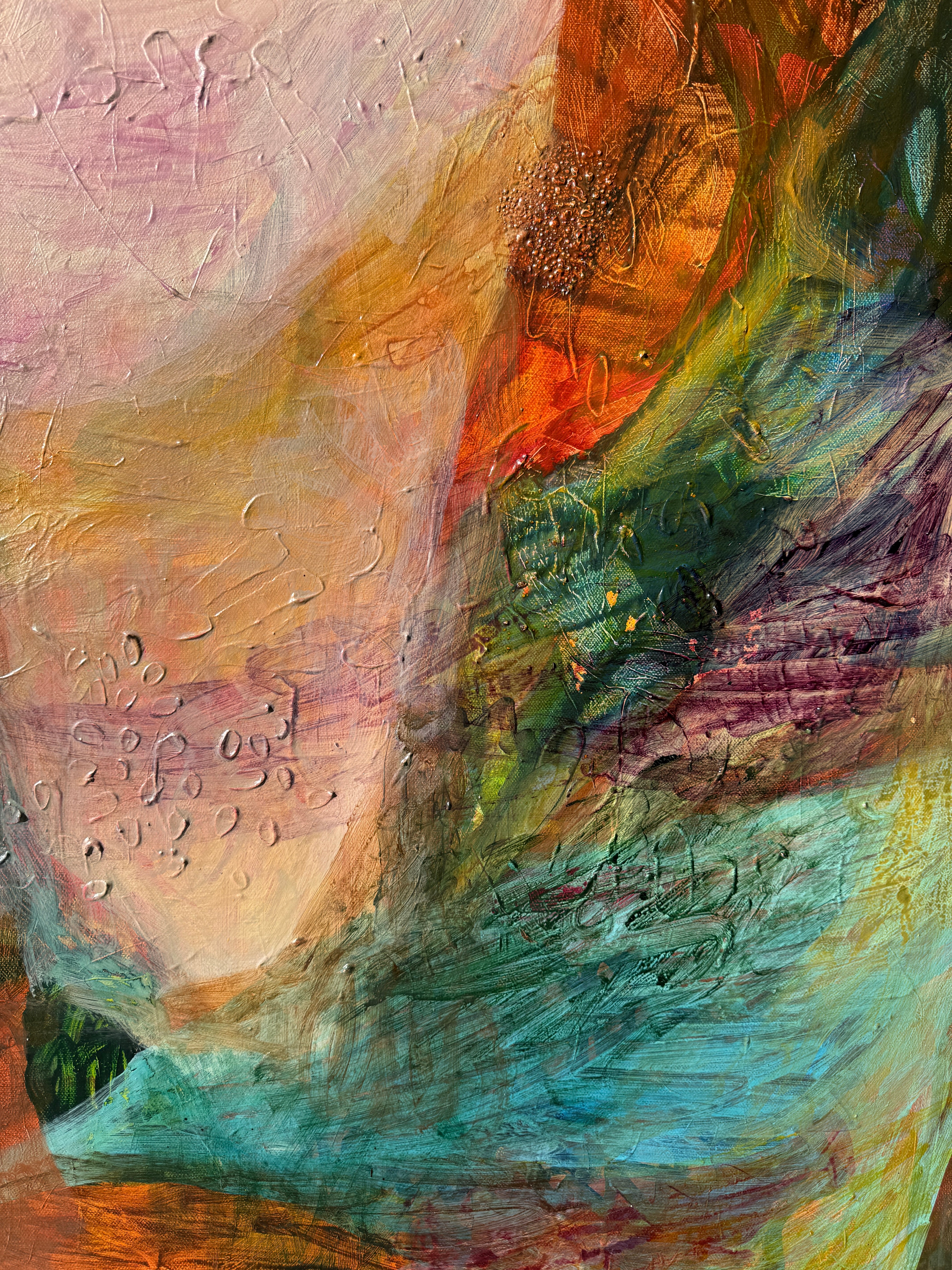 JWG Original Abstract painting with a variety of colours and textures