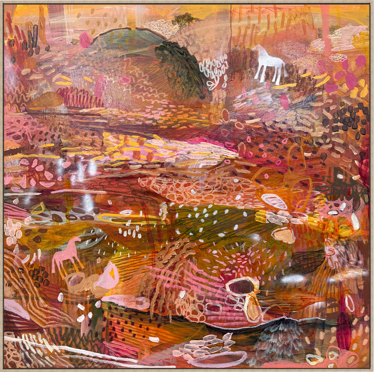 JWG Abstract artwork with animals and landscape elements